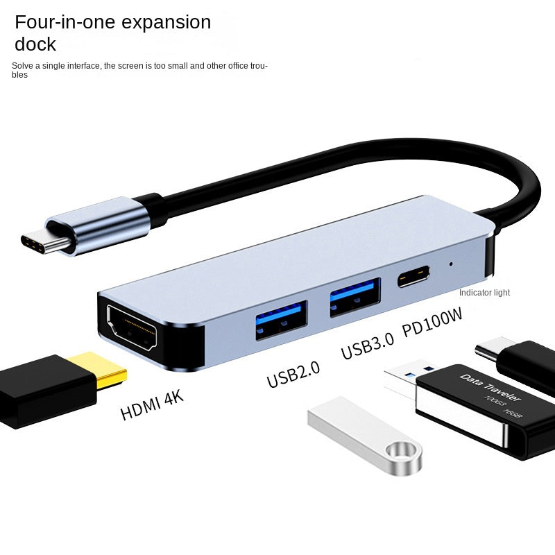 Type-C hub with HDMI cable for high-definition display