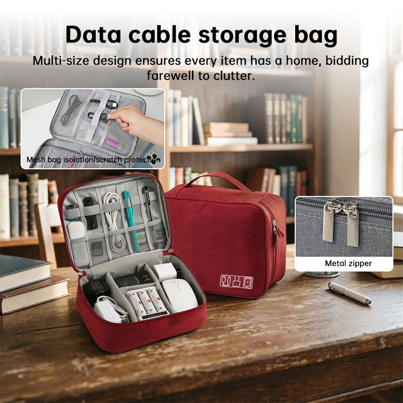 Waterproof travel cable organizer bag