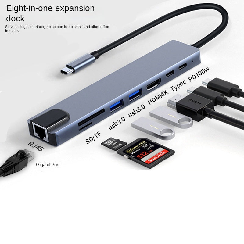 Type-C hub with HDMI cable for high-definition display