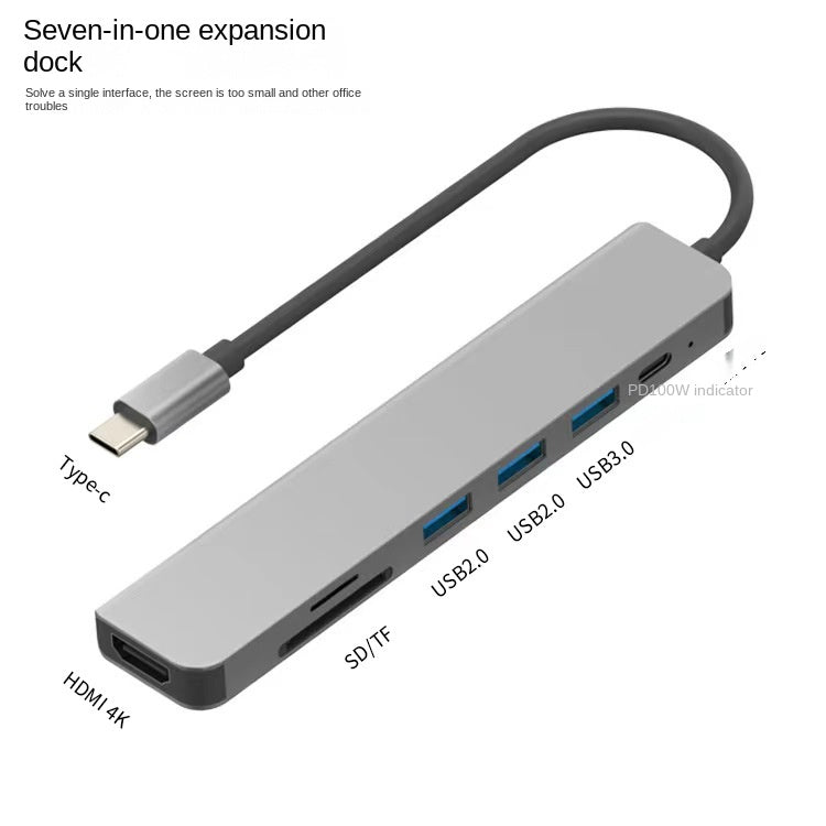 Type-C hub with HDMI cable for high-definition display