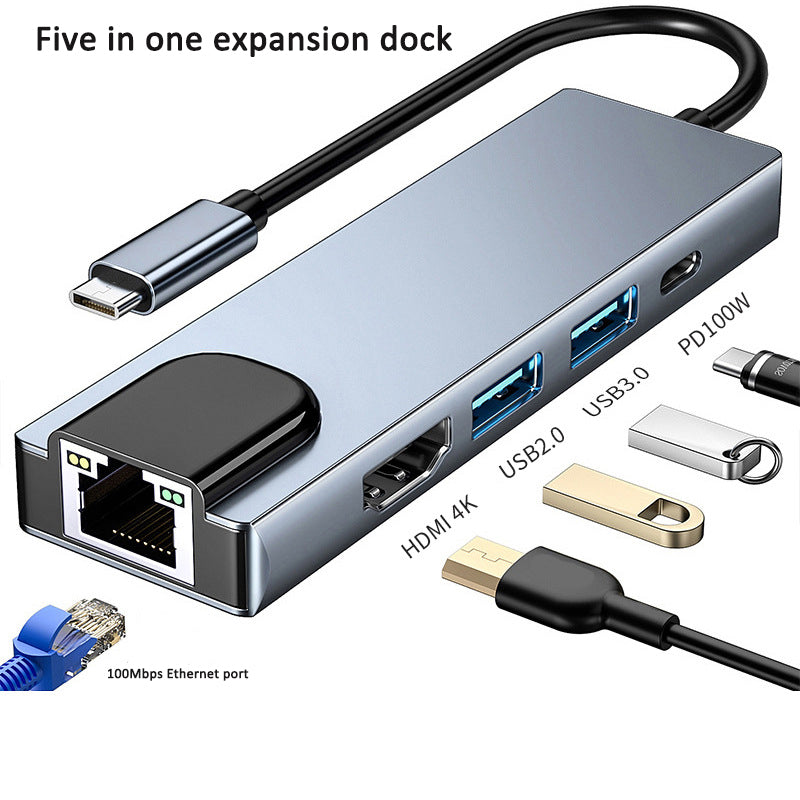 Type-C hub with HDMI cable for high-definition display