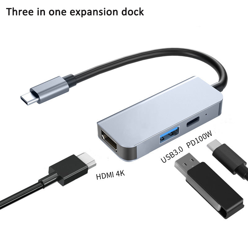 Type-C hub with HDMI cable for high-definition display