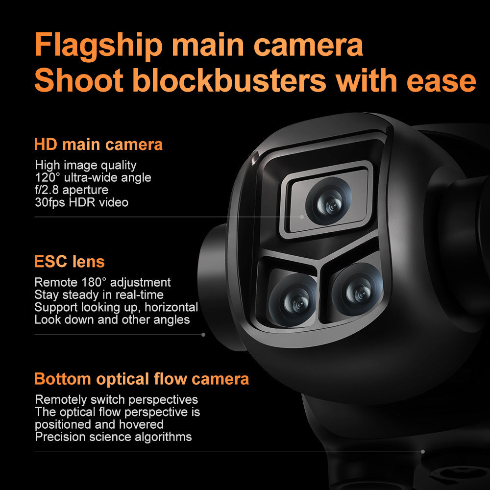 Drone with triple cameras