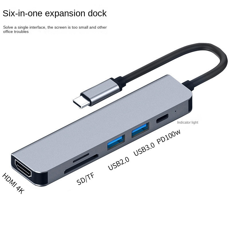 Type-C hub with HDMI cable for high-definition display