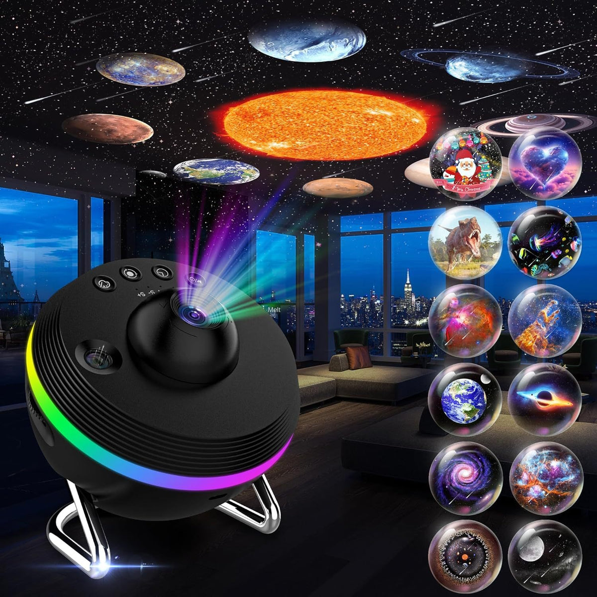 Dynamic galaxy projection lamp