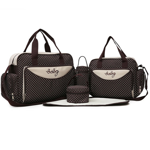 5 pieces multifunctional large capacity mother diaper bag for babies