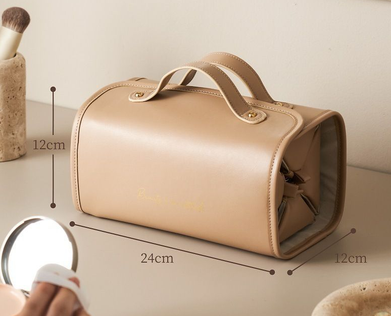 Folding makeup bag with large capacity