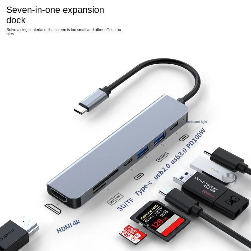 Type-C hub with HDMI cable for high-definition display