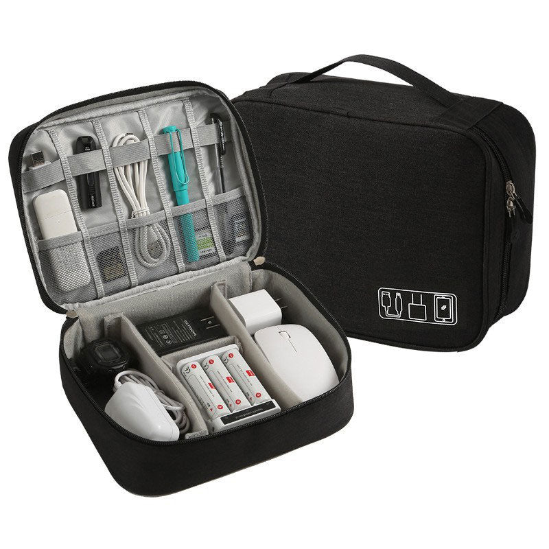Waterproof travel cable organizer bag