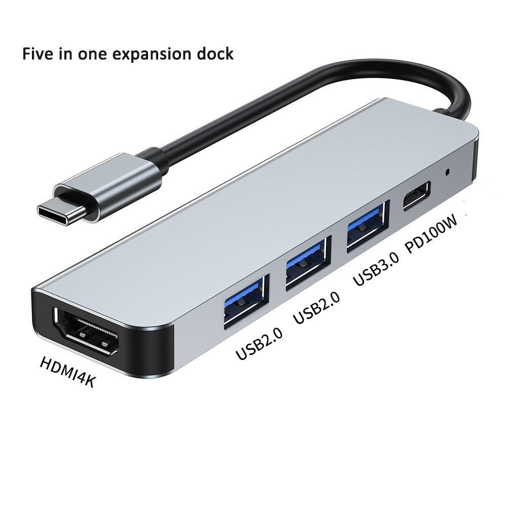 Type-C hub with HDMI cable for high-definition display