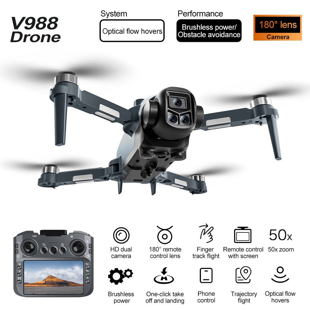 Drone with triple cameras
