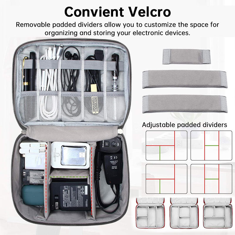 Waterproof travel cable organizer bag