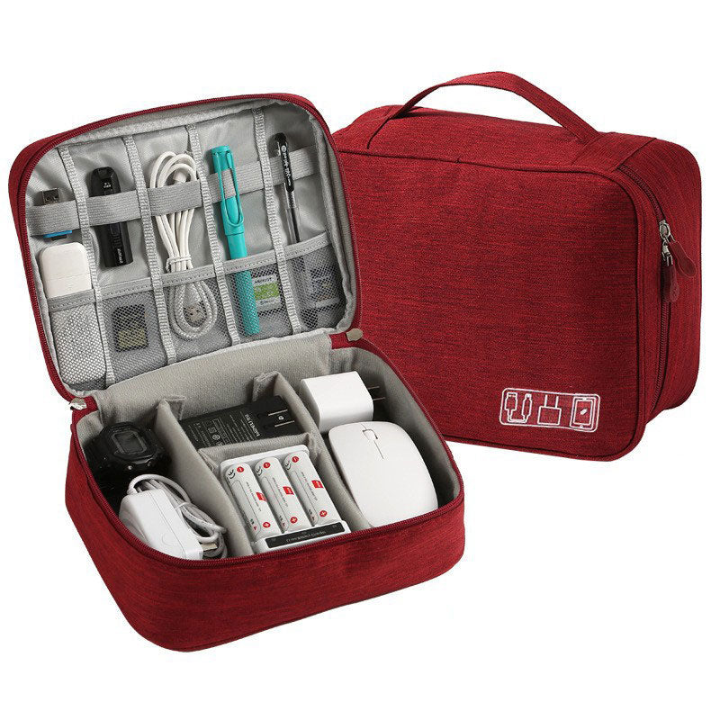 Waterproof travel cable organizer bag