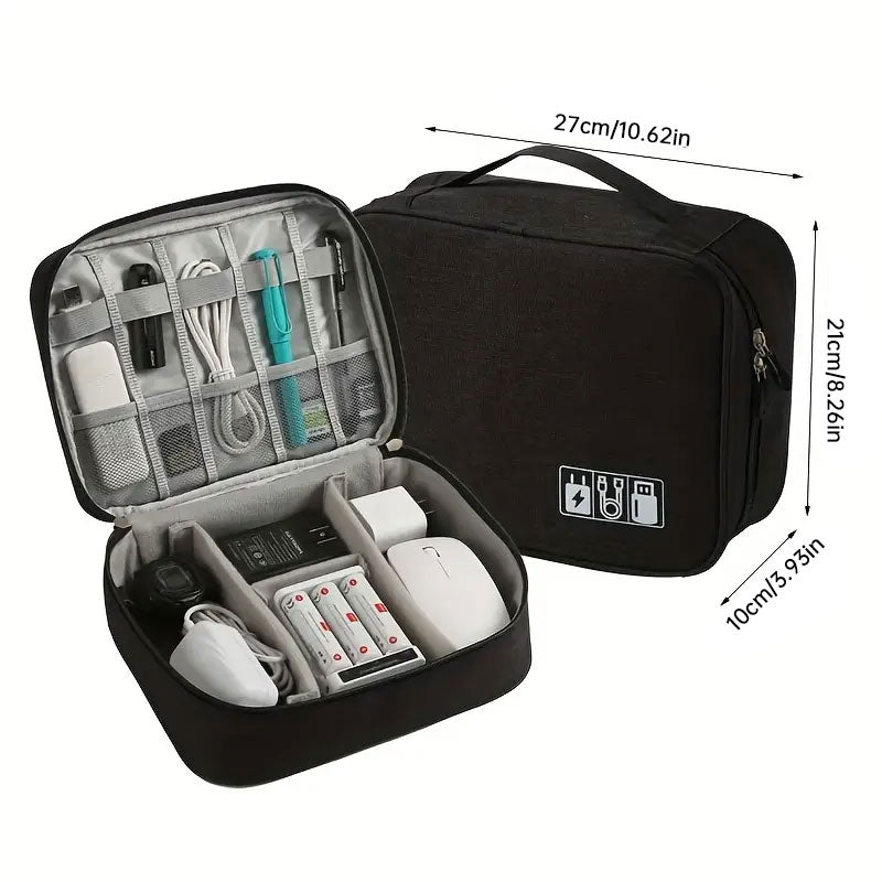 Waterproof travel cable organizer bag