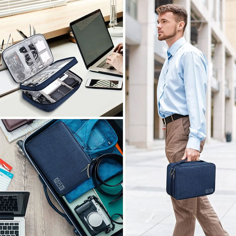 Waterproof travel cable organizer bag