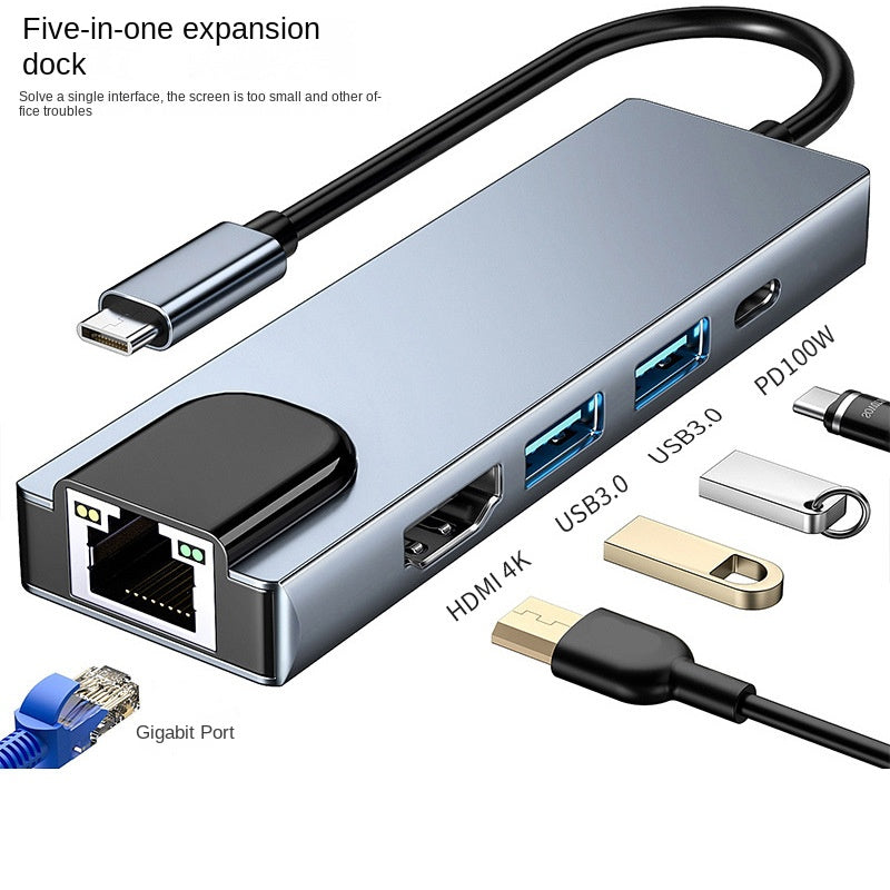 Type-C hub with HDMI cable for high-definition display