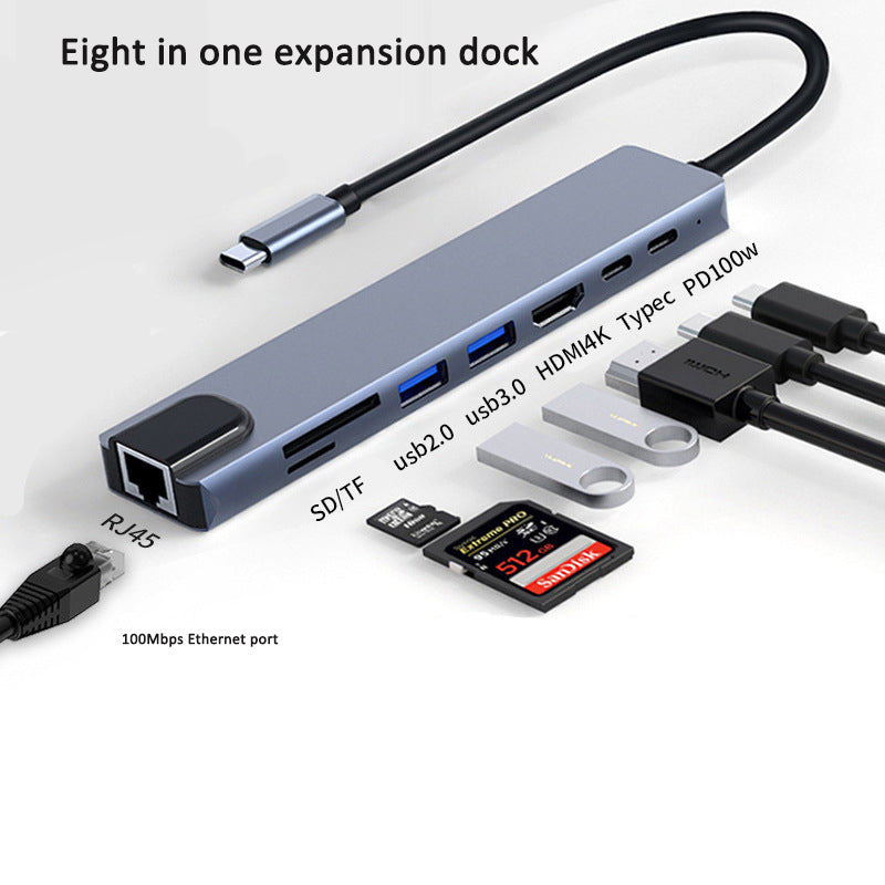 Type-C hub with HDMI cable for high-definition display