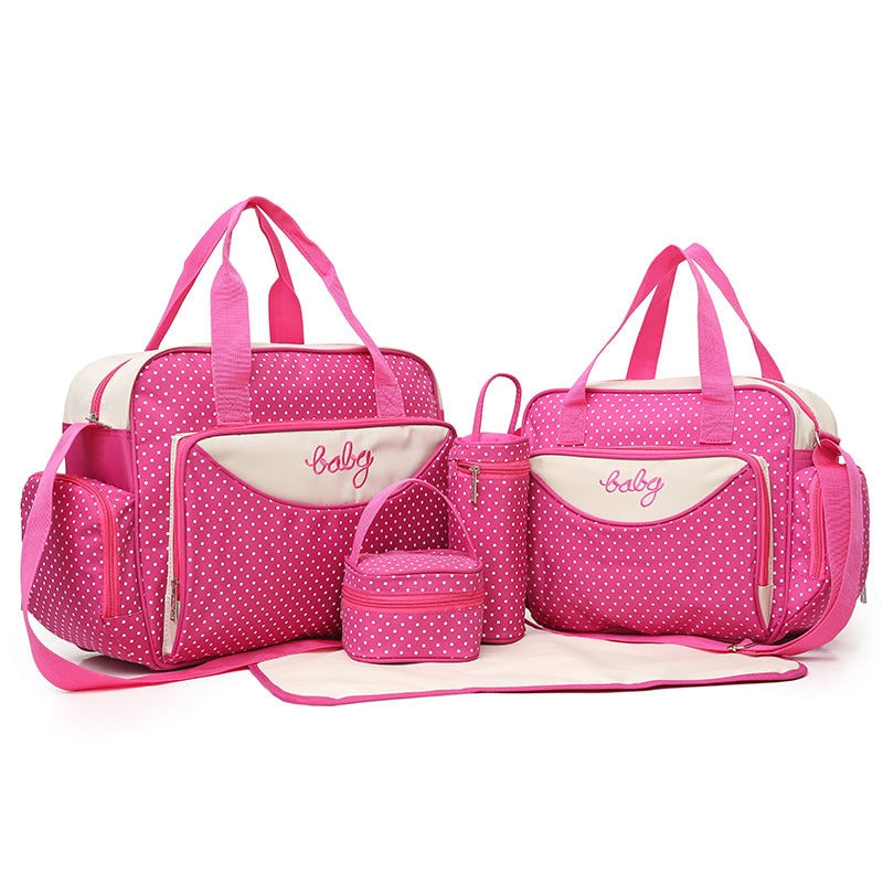 5 pieces multifunctional large capacity mother diaper bag for babies