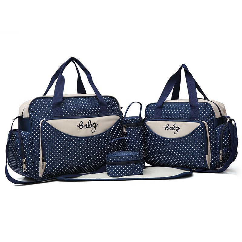 5 pieces multifunctional large capacity mother diaper bag for babies